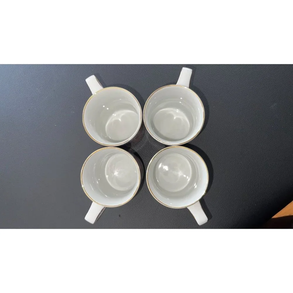 Vintage Otagiri Set Of 4 w/ Gold Coffee Mug Cup Japan fine Porcelain - Picture 14 of 17